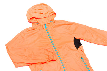 yellow-orange windbreaker jacket, rain proof jacket hoodie, track jacket sport nylon full zip...