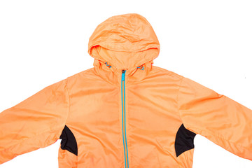 yellow-orange windbreaker jacket, rain proof jacket hoodie, track jacket sport nylon full zip...