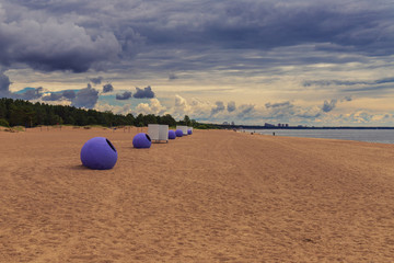 deserted Beach Laskovy in Saint-Ptersburg, Russia