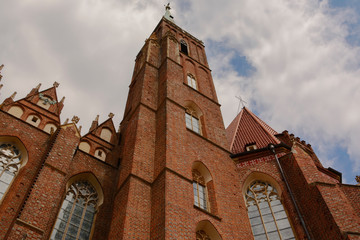 Obraz premium view of old Church of the Holy Cross in Wrocław, Poland (was completed in 1295) 
