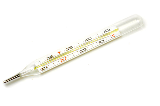 Thermometer for temperature measurement isolated on a white background.