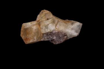 macro mineral stone Topaz on a black background