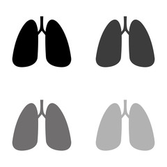 Fototapeta premium .Human lung - black vector icon