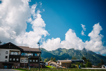 summer high in the mountains clouds forest