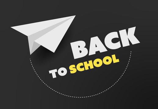 Back to School Banner Layout with Paper Plane