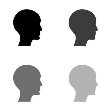 .human profile picture - black vector icon