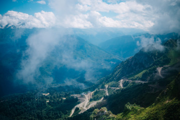 summer high in the mountains clouds forest