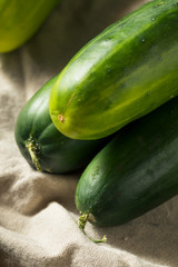 Raw Green Organic Cucumbers
