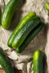 Raw Green Organic Cucumbers