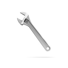Isolated realistic adjustable wrench on a white background. Vector illustration.