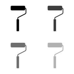 .paint roller symbol - black vector icon