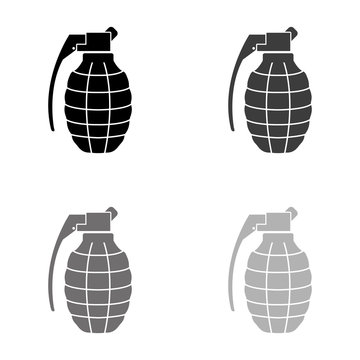 .hand grenade - black vector icon