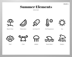 Summer holiday elements Line pack