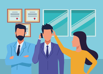 Executive business workers with tools