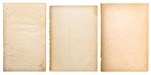 Old paper texture background worn book page isolated