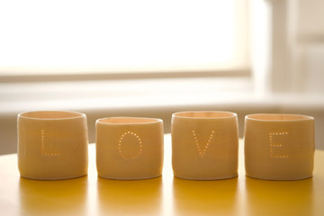 Candles that spell love