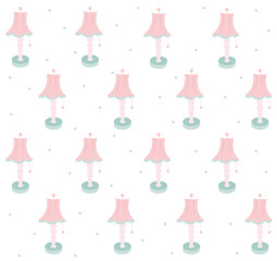 Estampa ilustrada fofa com tema de abajur