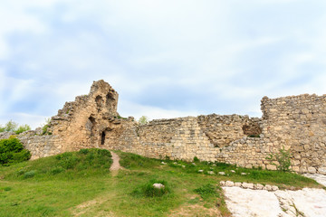 Fototapeta na wymiar The ruins of the fortress Mangup - Kale in the Crimea.