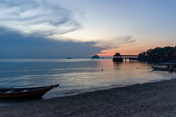 Sunset ocean beach island Malysia