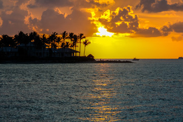 Colorful sunset in Key West. Miami, Florida