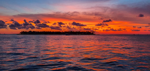Fototapeta na wymiar Colorful sunset in Key West. Miami, Florida