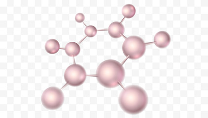 3d molecule vector design. Science abstract isolated element with molecular structure. Atoms model illustration, scientific banner for medicine, biology, chemistry or physics template