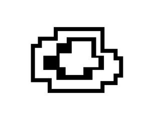 Vector pixel speech bubble. Message box with space for text