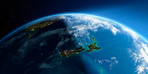 Detailed Earth. New Zealand - obrazy, fototapety, plakaty