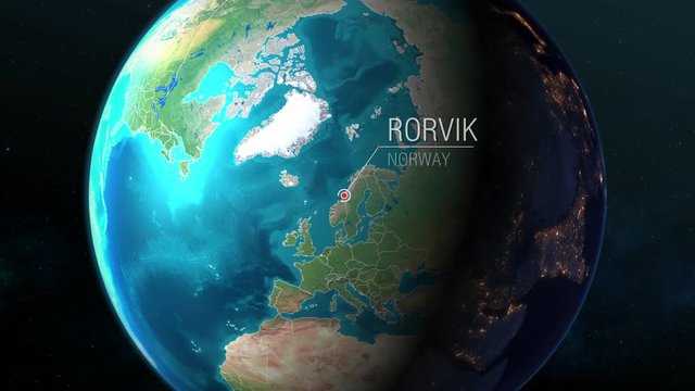 Norway - Rorvik - Zooming from space to earth