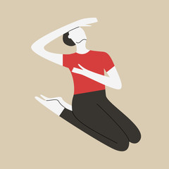 Man in depression sitting and crying. Stressful situation concept. Flat vector illustration