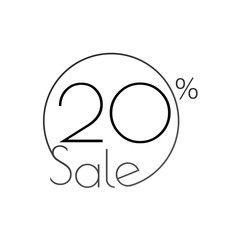 Discount offer price linear sticker or label, symbol for advertising campaign in retail, sale promo marketing, 40 percent. For art template design, list, page, mockup brochure style, banner,