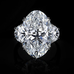Large Oval Cut Diamond Ring