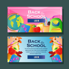 school banner horizontal school stock