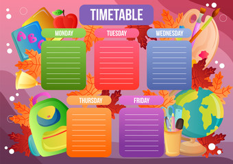 school time table with school stock
