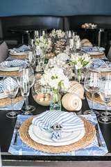 Blue sea decoration set table