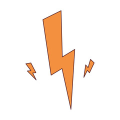 thunder golden isolated icon vector illustration