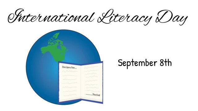 International Literacy Day illustrated with books observed on September 8th.