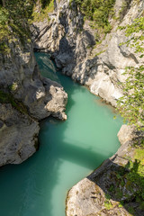 River Lech waterfall in Fuessen, Germany