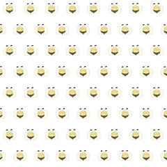 Bee seamless pattern cartoons funny yellow and black insect on white for cloth diapers, for baby cloth, for fabric print, for wallpaper