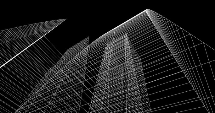 Modern building architecture 3d illustration