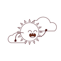 radiant sun kawaii isolated icon