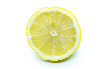 Slice of yellow lemon