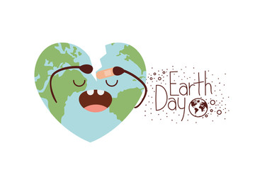 earth day label icon vector illustration