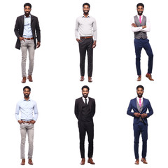 Obraz premium Group of peoplein a row in front of a white background
