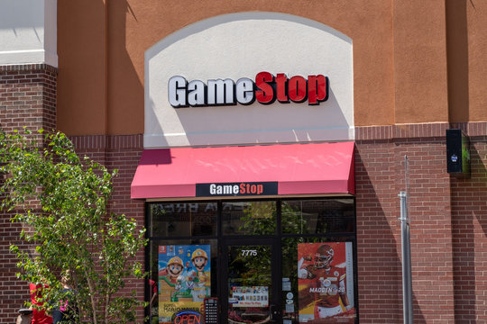 Maple Grove, Minnesota - July 21, 2019: Exterior of a GameStop retail store. This retail chain specializes in video game and consoules sales
