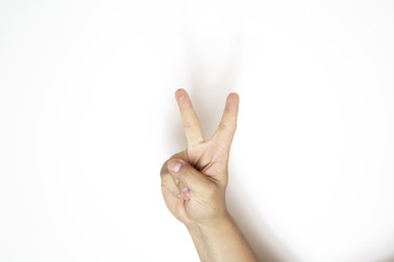 victory two fingers hand
