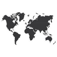 World map vector, isolated on white background