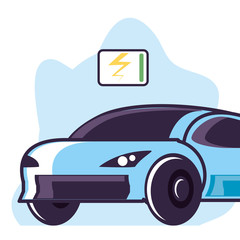 car sedan transportation with symbol energy