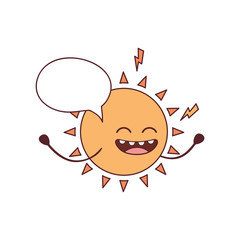 radiant sun kawaii isolated icon vector illustration