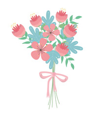 Isolated bunch of flowers design